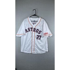 Houston Astros Jersey Mens XL White Home MLB Baseball Jose Altuve 27 HEB Sponsor